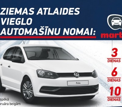 Ziemas atlaides vieglo automašīnu nomai
